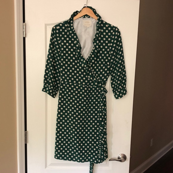 green emerald velvet dress kate spade new york Rent the Runway Pre-Loved Cloud Dot Dress, Multicolor,  X-Small at Amazon Women's Clothing store